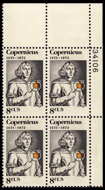 1973 8¢ Nicolaus Copernicus Plate Block