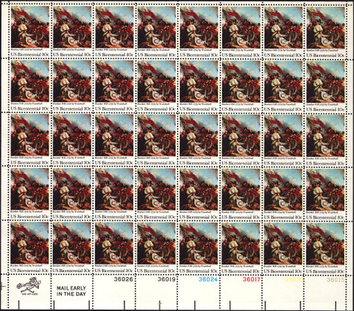 1975 10¢ Battle of Bunker Hill Mint Sheet