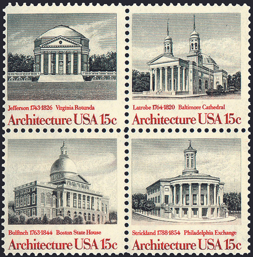 1979 15¢ American Architecture Mint Block