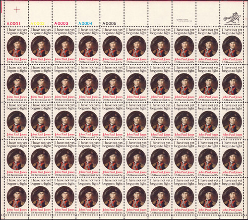 1979 15¢ John Paul Jones Mint Sheet