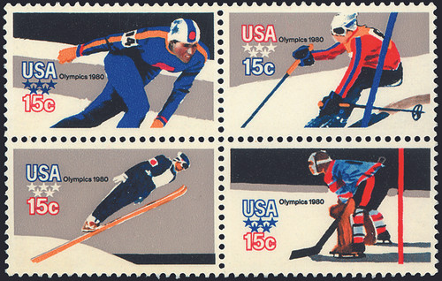 1979 15¢ Winter Olympics - Mint Block