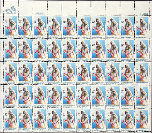 1980 15¢ General Bernardo de Galvez Mint Sheet