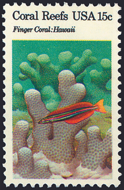 1980 15¢ Finger Coral, Hawaii Mint Single