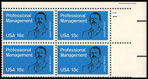 1981 18¢ Professional Management Plate Block