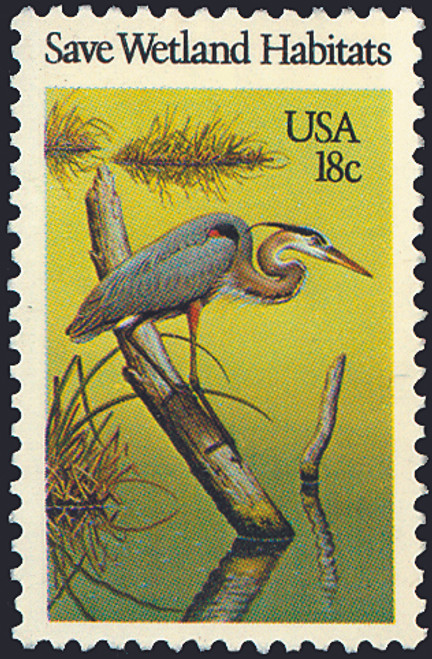 1981 18¢ Blue Heron Mint Single