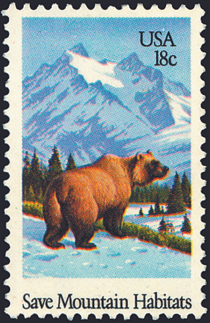 1981 18¢ Grizzly Bear Mint Single