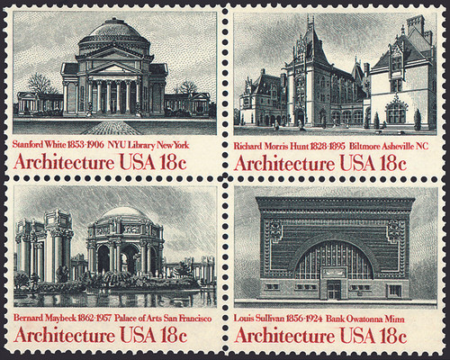 1981 18¢ American Architecture Mint Block