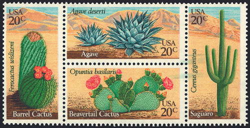 1981 20¢ Desert Plants Mint Block