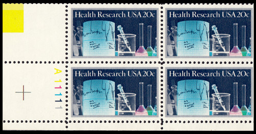 1984 20¢ Health Research Plate Block