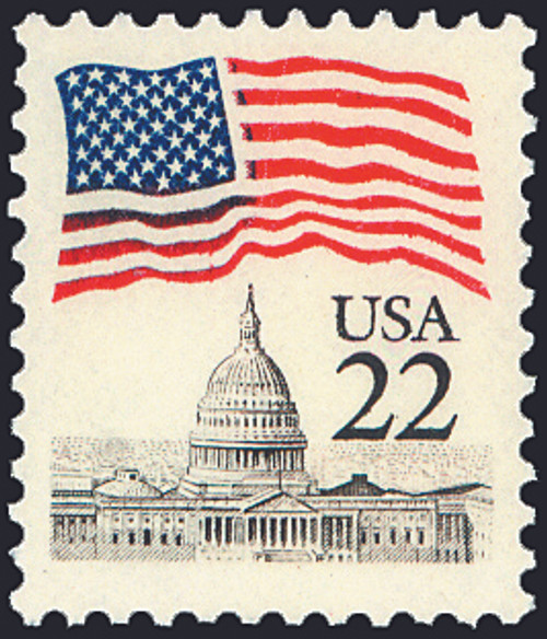 1985 22¢ Flag over Capitol Mint Single