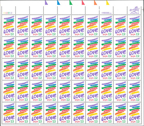 1985 22¢ "Love" Mint Sheet