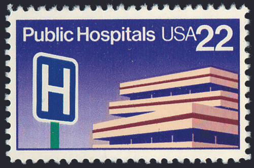 1986 22¢ Public Hospitals Mint Single