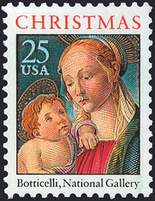 1988 25¢ Christmas - Madonna & Child Mint Single