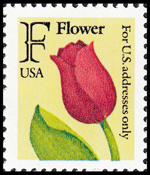 1991 29¢ F Flower Mint Single