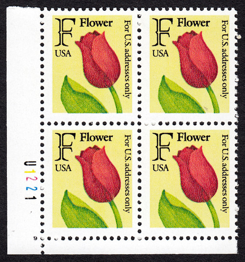 1991 29¢ Flower Plate Block