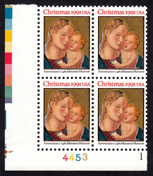 1992 29¢ Christmas Traditional Plate Block