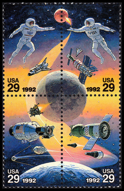 1992 29¢ Space Exploration Mint Block