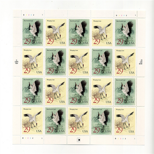 1994 29¢ Cranes Mint Sheet