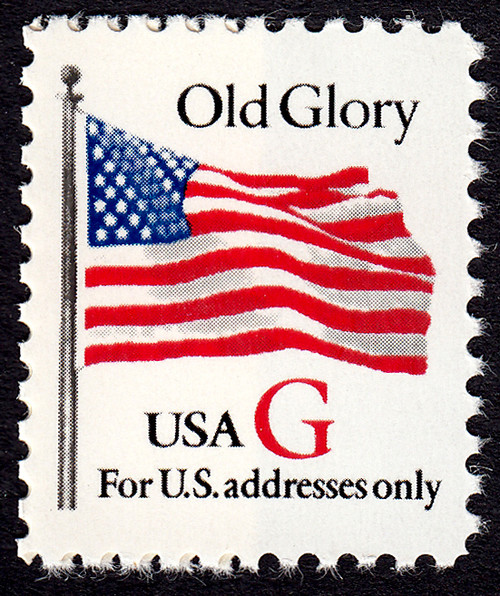1994 20¢ "G" Old Glory (SVS, Red "G") Mint Single