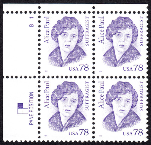 1994 78¢ Alice Paul Plate Block