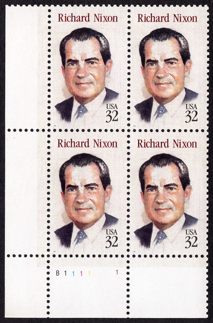 1995 32¢ Richard M. Nixon Plate Block