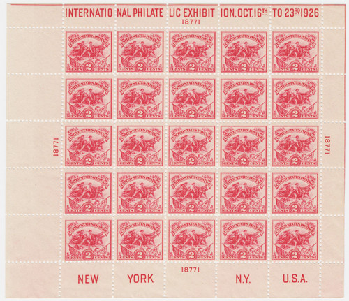 1926 White Plains Souvenir Sheet FVF Mint 1926 White Plains Souvenir Sheet FVF Mint