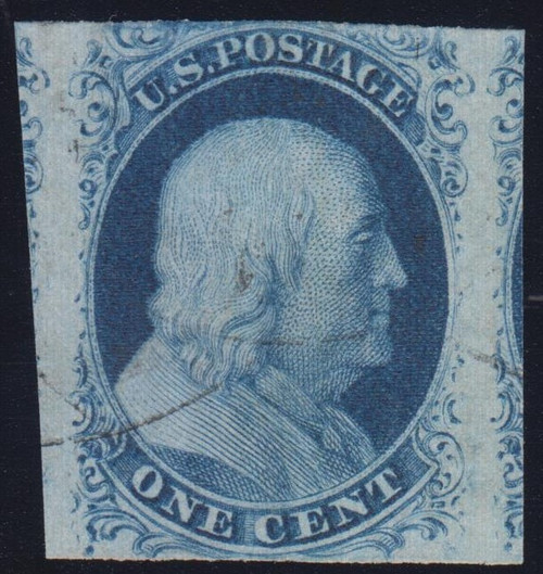 1851 1c Franklin, Type II, Jumbo Used Cert