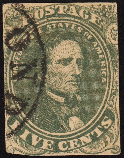 Confederate States #1, Fine Used, Black Town Cancel Confederate States #1, Fine Used, Black Town Cancel
