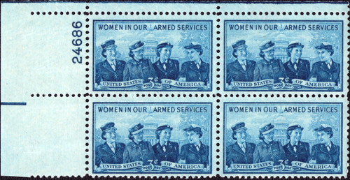 1952 3¢ Women in Our Armed Services Plate Block