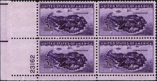 1944 3¢ Corregidor Plate Block