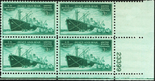 1946 3¢ Merchant Marine Plate Block