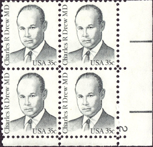 1981 35¢ Charles Drew Plate Block