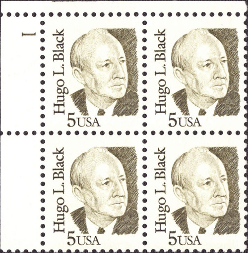 1985 5¢ Hugo Black Plate Block