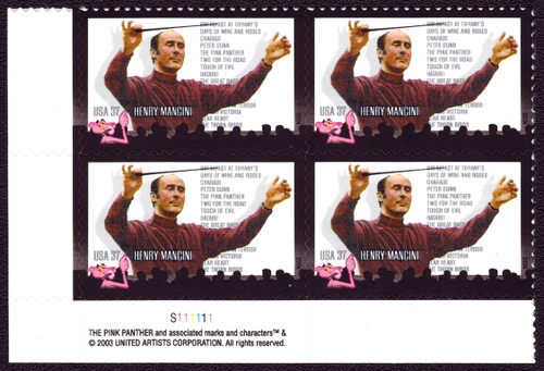 2004 37¢ Henry Mancini Self-Adhesive Plate Block