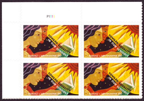 2007 41¢ Mendez v. Westminster Self-Adhesive Plate Block