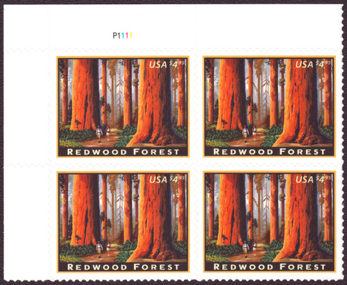 2009 $4.95 Redwood Forest Self-Adhesive Plate Block