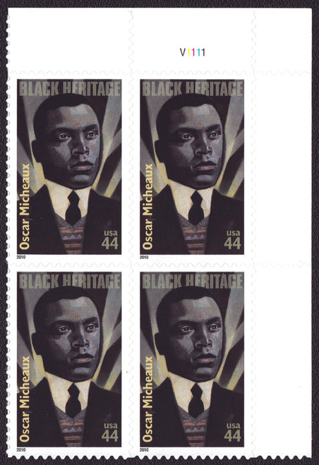 2010 44¢ Black Heritage - Oscar Micheaux Plate Block