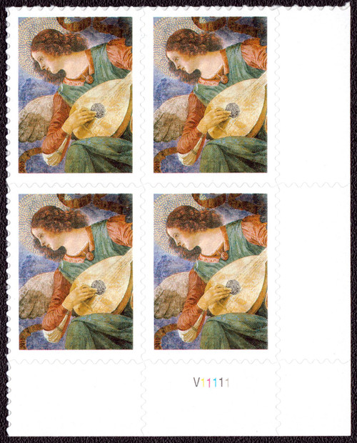 2010 44¢ Angel with Lute Plate Block