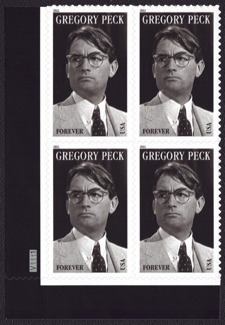 2011 (44¢) Gregory Peck Plate Block