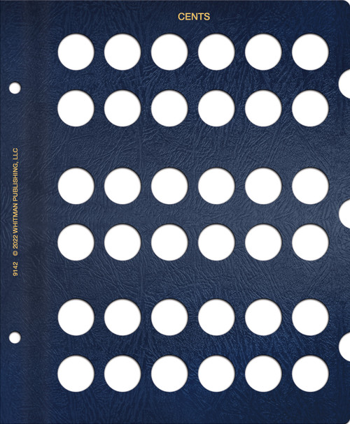 Whitman Classic® Coin Album Blank Page – U.S. Cents: Plain, No Dates