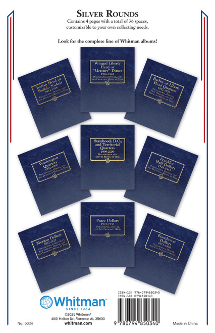 Whitman Classic® Coin Album – Silver Rounds: Plain, No Dates (Includes Blank Pages)