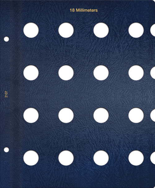 Whitman Classic® Coin Album Blank Page – 18mm: Plain, No Dates
