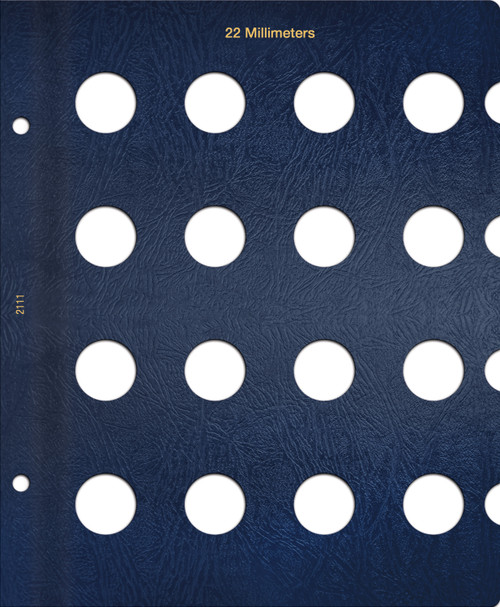 Whitman Classic® Coin Album Blank Page – 22mm: Plain, No Dates