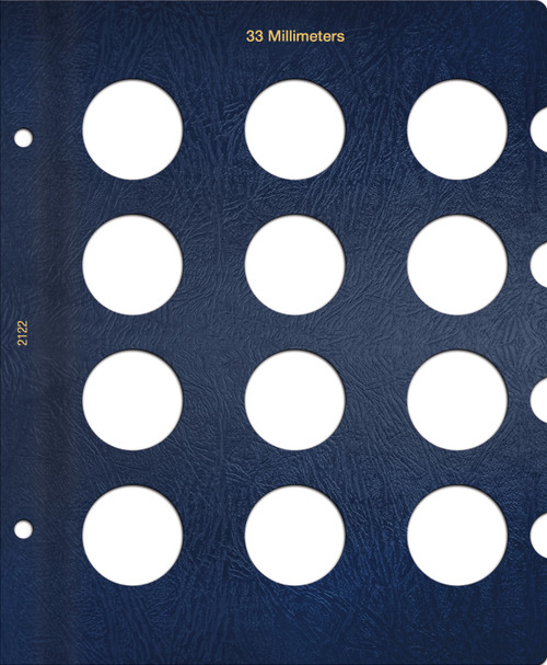 Whitman Classic® Coin Album Blank Page – 33mm: Plain, No Dates