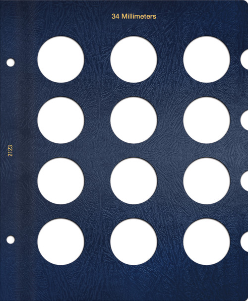 Whitman Classic® Coin Album Blank Page – 34mm: Plain, No Dates
