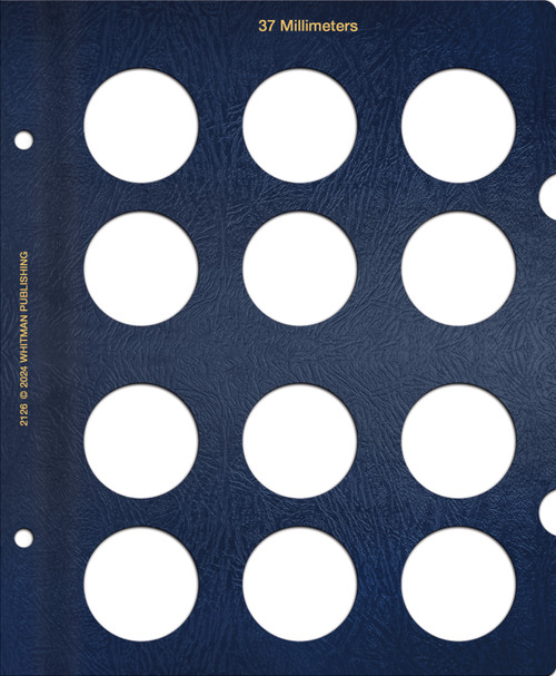 Whitman Classic® Coin Album Blank Page – 37mm: Plain, No Dates