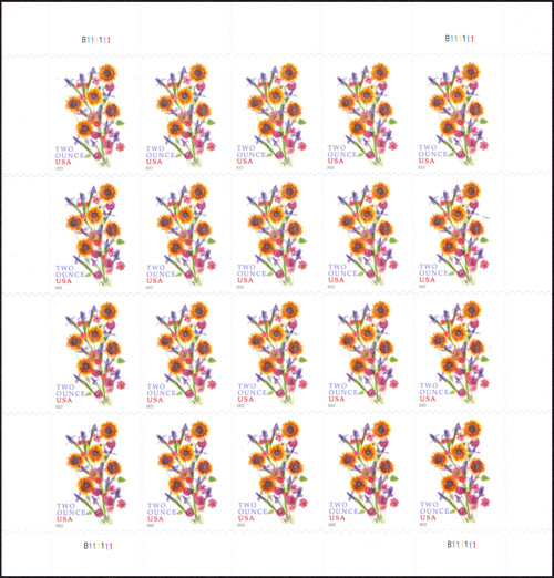 2022 (78¢) Sunflower Bouquet Mint Sheet of 20 Stamps