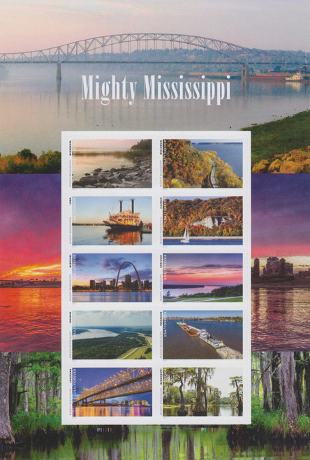 2022 (58¢) Mighty Mississippi Mint Sheet of 10 Stamps