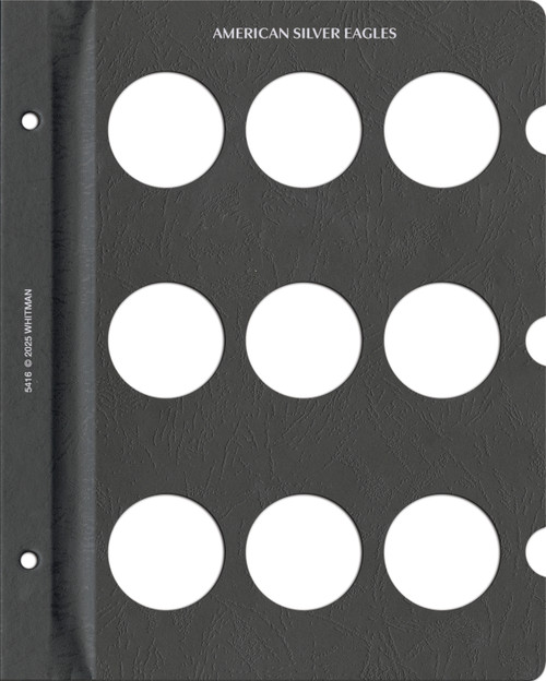 Whitman Prestige™ Coin Album - American Silver Eagles Blank Page - 9 Openings - Black