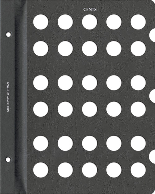 Whitman Prestige™ Coin Album - Cents Blank Page - 30 Openings - Black